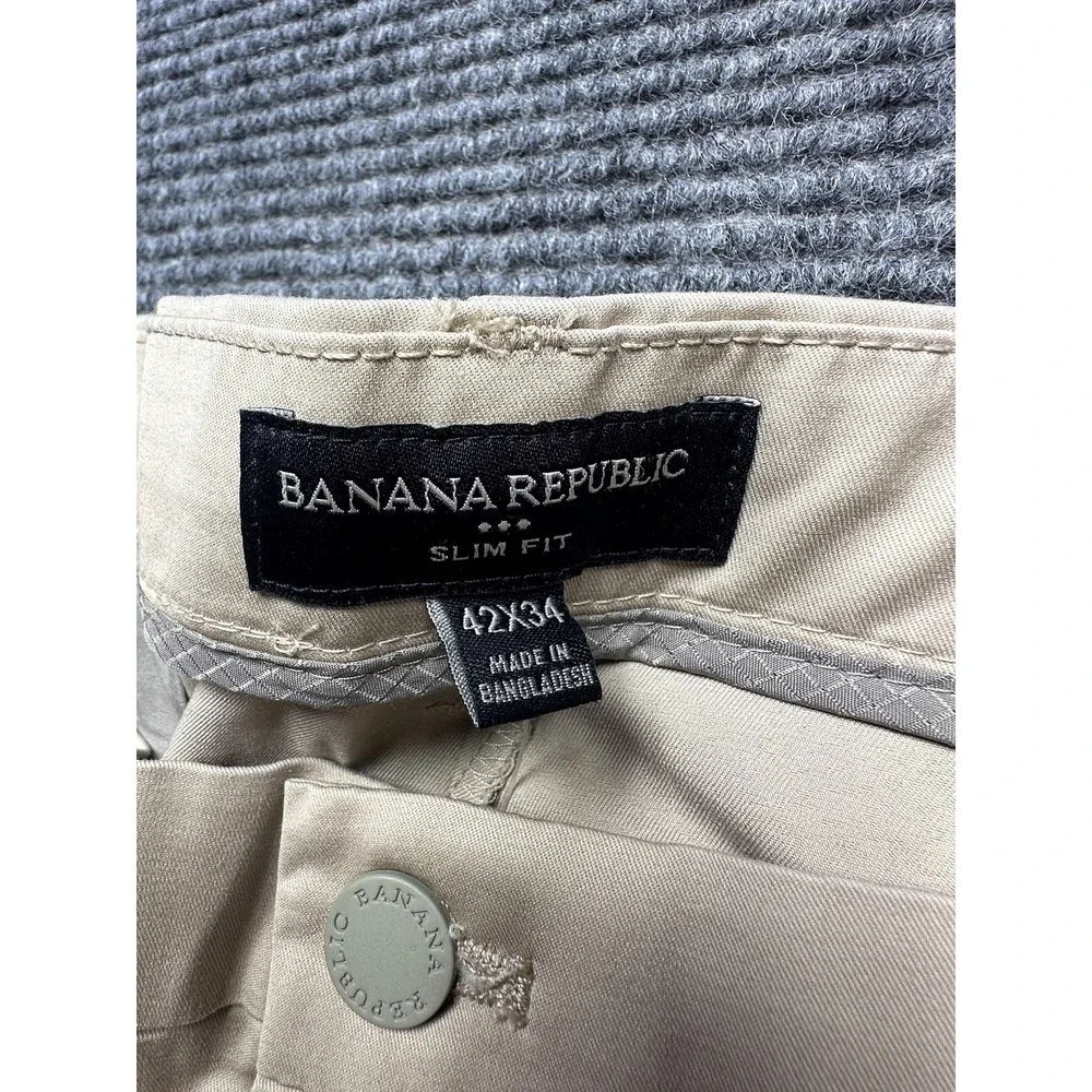 Banana Republic Pants Men 42x34 Khaki Core Temp Chino Slim Fit Stretch Quick Dry